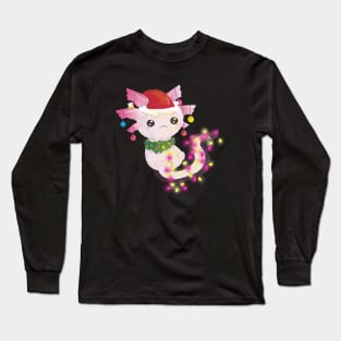 christmas santa axolotl Long Sleeve T-Shirt